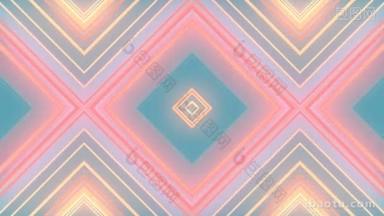 抽象3d 彩色几何形状的渲染。计算机生成的循环动画。几何运动模式。4k Uhd